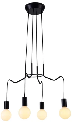 Oświetlenie Przedpokoju|Oświetlenie Jadalni>Candellux Lighting Lampa wisząca sufitowa czarna matowa oprawa 4x40W Basso