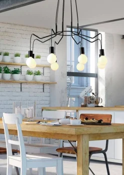 Oświetlenie Przedpokoju|Oświetlenie Jadalni></noscript>Candellux Lighting Lampa wisząca sufitowa czarna matowa oprawa 8x40W Basso