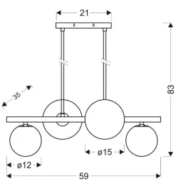 Oświetlenie Jadalni|Oświetlenie Kuchni></noscript>Candellux Lighting Lampa wisząca sufitowa mosiądz 4xG9 Kama