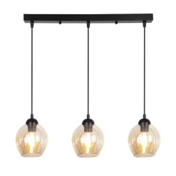 Oświetlenie Jadalni|Oświetlenie Sypialni>Candellux Lighting Lampa wisząca szklana czarno brązowa 3xE27 Aspa