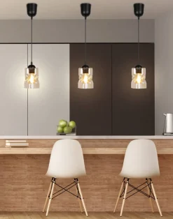 Oświetlenie Przedpokoju|Oświetlenie Jadalni>Candellux Lighting Lampa wisząca szklana czarna/bursztynowa Felis