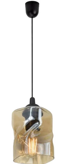 Oświetlenie Przedpokoju|Oświetlenie Jadalni></noscript>Candellux Lighting Lampa wisząca szklana czarna/bursztynowa Felis