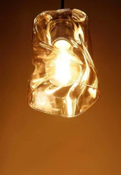 Oświetlenie Przedpokoju|Oświetlenie Jadalni></noscript>Candellux Lighting Lampa wisząca szklana czarna/bursztynowa Felis