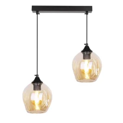 Oświetlenie Jadalni|Oświetlenie Sypialni></noscript>Candellux Lighting Lampa wisząca szklana czarno brązowa 2xE27 Aspa