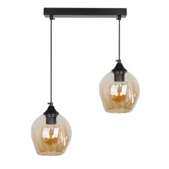 Oświetlenie Jadalni|Oświetlenie Sypialni></noscript>Candellux Lighting Lampa wisząca szklana czarno brązowa 2xE27 Aspa