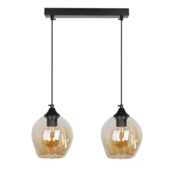 Oświetlenie Jadalni|Oświetlenie Sypialni></noscript>Candellux Lighting Lampa wisząca szklana czarno brązowa 2xE27 Aspa