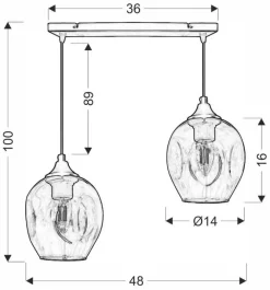 Oświetlenie Jadalni|Oświetlenie Sypialni></noscript>Candellux Lighting Lampa wisząca szklana czarno brązowa 2xE27 Aspa