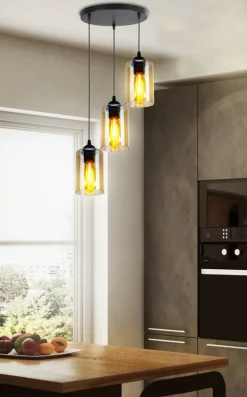 Oświetlenie Przedpokoju|Oświetlenie Jadalni></noscript>Candellux Lighting Lampa wisząca 3xE27 35cm czarno/brązowa Bistro