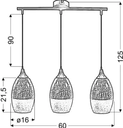 Oświetlenie Przedpokoju|Oświetlenie Jadalni></noscript>Candellux Lighting Lampa wisząca złota szklana regulowana 3x60W Celia