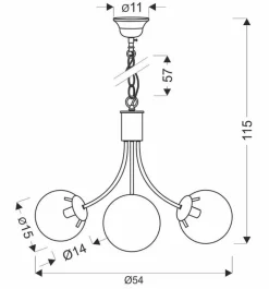 Oświetlenie Przedpokoju|Oświetlenie Jadalni></noscript>Candellux Lighting Lampa wisząca złota 3xE14 żyrandol Dani