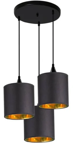 Oświetlenie Jadalni|Oświetlenie Kuchni>Candellux Lighting Lampa wiszącza czarny talerz 3xE14 Long