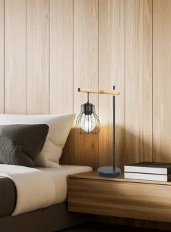 Oświetlenie Jadalni|Oświetlenie Sypialni>Candellux Lighting Lampka stołowa Bernita czarna koszyczek