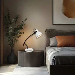 Oświetlenie Pokoju Dziecięcego|Oświetlenie Salonu>Candellux Lighting Lampka stołowa biało-czarna skośna Zumba