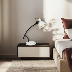 Oświetlenie Pokoju Dziecięcego|Oświetlenie Salonu></noscript>Candellux Lighting Lampka stołowa biało-czarna skośna Zumba