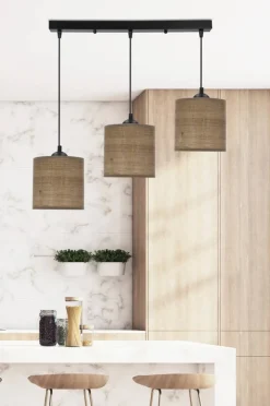 Oświetlenie Przedpokoju|Oświetlenie Jadalni>Candellux Lighting LEGNO LAMPA WISZĄCA CZARNY 15 3X40W E27 ABAŻUR ORZECHOWY