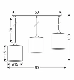 Oświetlenie Przedpokoju|Oświetlenie Jadalni></noscript>Candellux Lighting LEGNO LAMPA WISZĄCA CZARNY 15 3X40W E27 ABAŻUR ORZECHOWY