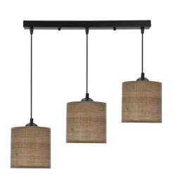 Oświetlenie Przedpokoju|Oświetlenie Jadalni></noscript>Candellux Lighting LEGNO LAMPA WISZĄCA CZARNY 15 3X40W E27 ABAŻUR ORZECHOWY
