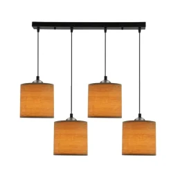 Oświetlenie Przedpokoju|Oświetlenie Jadalni>Candellux Lighting LEGNO LAMPA WISZĄCA CZARNY 15 4X40W E27 ABAŻUR ORZECHOWY