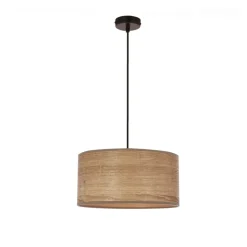 Oświetlenie Przedpokoju|Oświetlenie Jadalni>Candellux Lighting LEGNO LAMPA WISZĄCA CZARNY 30 1X40W E27 ABAŻUR ORZECHOWY