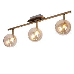 Oświetlenie Przedpokoju|Oświetlenie Jadalni>Candellux Lighting LENTINI LAMPA SUFITOWA LISTWA PATYNOWY 3X40W G9 KLOSZ BURSZTYNOWY