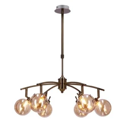 Oświetlenie Przedpokoju|Oświetlenie Jadalni></noscript>Candellux Lighting LENTINI LAMPA WISZĄCA PATYNOWY 6X40W G9 KLOSZ BURSZTYNOWY