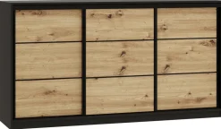 Komody>BROMARKT Loftowa komoda do sypialni 180 cm z szufladami i drążkiem LOFT