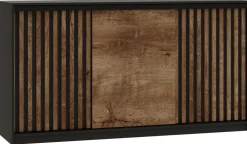 Komody>BROMARKT Loftowa komoda z lamelami i drążkiem do sypialni 180 cm LOFT