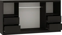 Komody>BROMARKT Loftowa komoda z lamelami i drążkiem do sypialni 180 cm LOFT