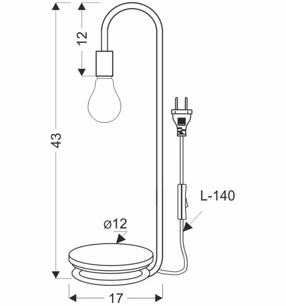 Oświetlenie Jadalni|Oświetlenie Sypialni>Candellux Lighting Loftowa lampka nocna Abi E14 40W