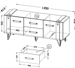 Zestawy Mebli Do Salonu|Meblościanki></noscript>DOLMAR Loftowa meblościanka do salonu z szafą LOSTI