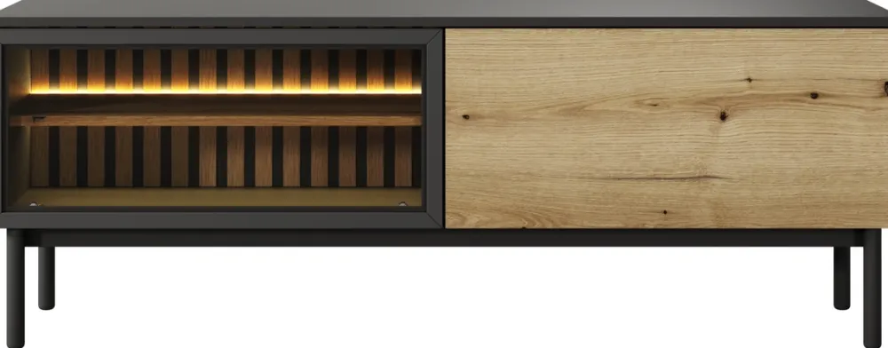 Szafki Rtv>LASKI Loftowa szafka RTV 150 cm na nóżkach do salonu LARINO