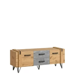 Zestawy Mebli Młodzieżowych|Szafki Rtv>DOLMAR Loftowa szafka RTV z szufladami do salonu 135 cm LOSTI