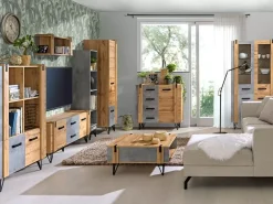 Zestawy Mebli Młodzieżowych|Szafki Rtv></noscript>DOLMAR Loftowa szafka RTV z szufladami do salonu 135 cm LOSTI