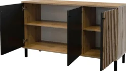 Komody>Stolar Loftowa trzydrzwiowa komoda z lamelami 150 cm LANDO