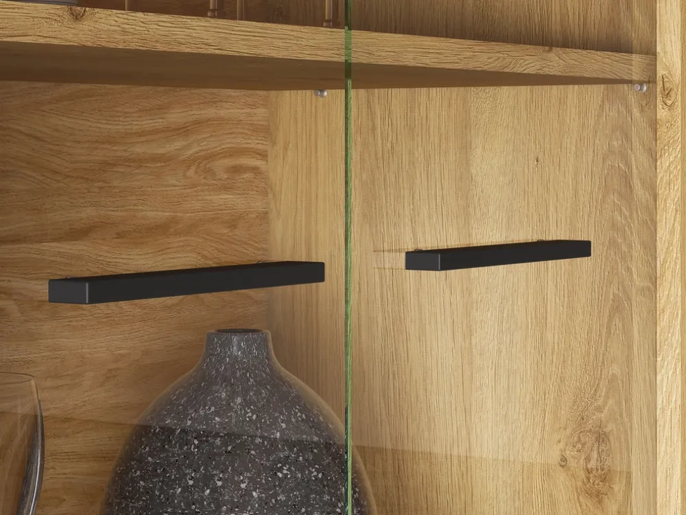 Zestawy Mebli Do Salonu|Witryny>ML Meble Loftowa witryna do salonu 92 cm MONELLI dąb stylowy