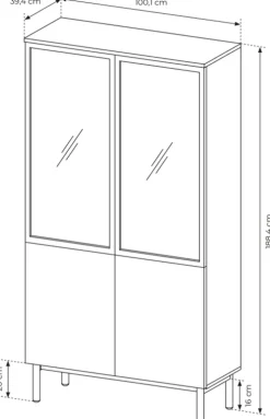 Zestawy Mebli Do Salonu|Witryny></noscript>LASKI Loftowa witryna na książki przeszklona 100 cm LARINO