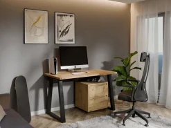 Biurka>MARIDEX Loftowe biurko z metalowymi nogami 130 cm CRAFTON dąb artisan