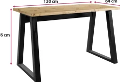 Biurka></noscript>MARIDEX Loftowe biurko z metalowymi nogami 130 cm CRAFTON dąb artisan