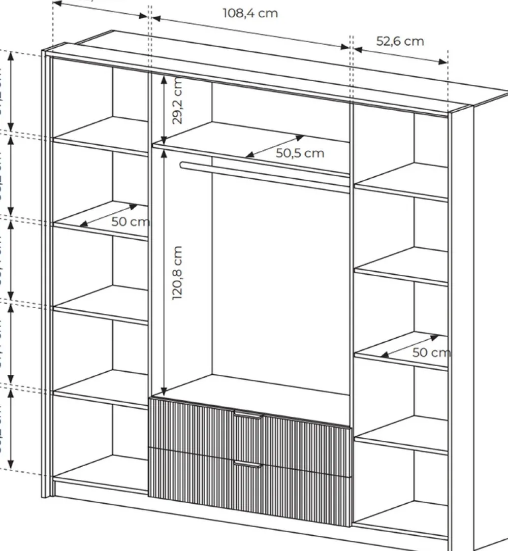 Zestawy Mebli Do Sypialni>LASKI Loftowe meble do sypialni z szafą BALLESO dąb baltic