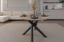 Krzesła|Stoły></noscript>Lempert Loftowy okrągły stół do jadalni 110 cm OPALIO dąb landberg