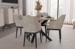 Krzesła|Stoły></noscript>Lempert Loftowy okrągły stół do jadalni 110 cm OPALIO dąb landberg