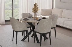 Krzesła|Stoły></noscript>Lempert Loftowy okrągły stół do jadalni 110 cm OPALIO dąb landberg