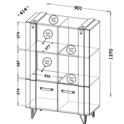Regały Loftowe|Regały Na Książki></noscript>DOLMAR Loftowy regał na książki do salonu 90 cm LOSTI