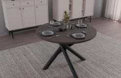 Krzesła|Stoły></noscript>Lempert Loftowy stół do jadalni okrągły 110 cm OPALIO orzech wisconsin