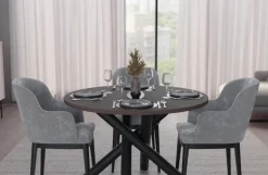 Krzesła|Stoły></noscript>Lempert Loftowy stół do jadalni okrągły 110 cm OPALIO orzech wisconsin