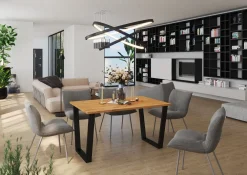 Krzesła|Stoły>Lempert Loftowy stół na metalowych nogach KARO 185x90 dąb artisan