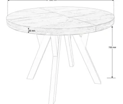 Krzesła|Stoły></noscript>Meblomal Loftowy stół okrągły 100 cm TIBO nierozkładany