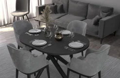 Krzesła|Stoły></noscript>Lempert Loftowy stół zaokrąglony do jadalni 138x100 cm OPALIO jesion portland