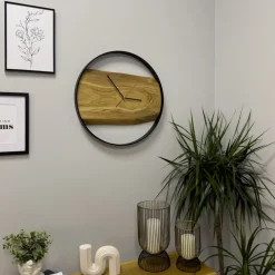 Pozostałe></noscript>BROMARKT Loftowy zegar ścienny dębowy 50 cm RAW