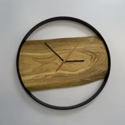 Pozostałe></noscript>BROMARKT Loftowy zegar ścienny dębowy 50 cm RAW